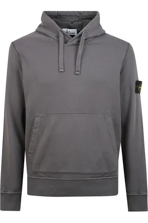 Stone Island Sweathshirts & Hoodies, Herre, Grå, S, Bomuld, Hættetrøje i bomuld med kængurulomme