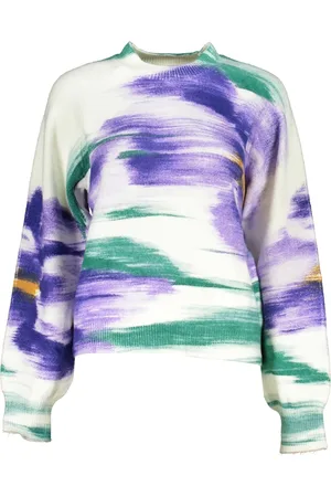 Desigual Strik, Dame, Flerfarvet, XL, Uld, Langærmet sweater hvid kontrastdetaljer