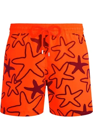 Vilebrequin Badetøj, Herre, Rød, 3XL, Polyester, Ultralight og pakbar Flocked Starlettes badeshorts til mænd