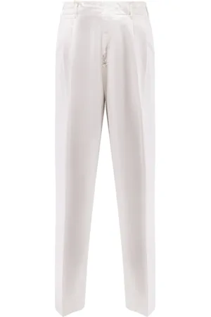 Brunello Cucinelli Bukser, Herre, Hvid, 3XL, Bomuld, Hvide Bukser med Lynlåslukning