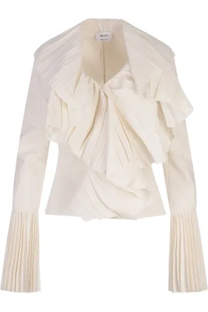 Alexander McQueen Bluser & Skjorter, Dame, Hvid, XS, Hvid Papir Viskose Sammensætning Mode