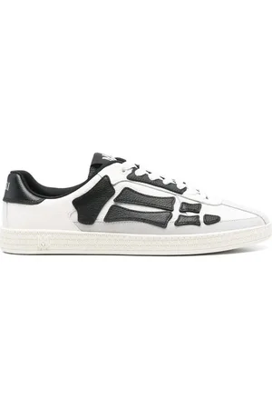 AMIRI Sko, Herre, Flerfarvet, 46 EU, Hvid Snøresneaker med Polstret Ankel
