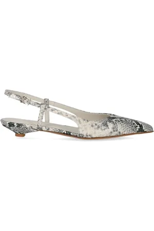 SERGIO LEVANTESI Sko, Dame, Grå, 40 EU, Læder, Python Print Slingback Ballet Flat Sko