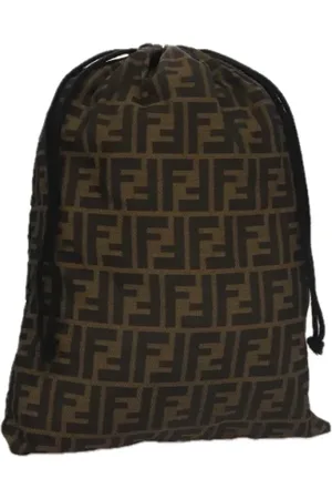 Fendi Pre-owned, Dame, Brun, ONE SIZE, Tyl, Pre-owned Canvas pouches