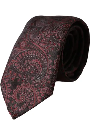 Dolce & Gabbana Tilbehør, Herre, Rød, ONE SIZE, Bordeaux Mønstret Silke Herre Slips