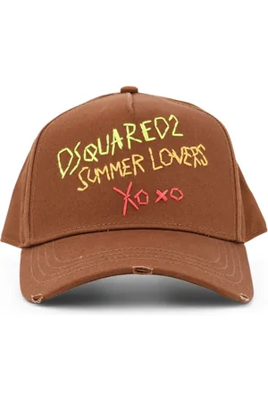 Dsquared2 Tilbehør, Herre, Brun, ONE SIZE, Bomuld, Brun Hatte med Justerbar Strop