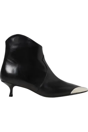 ANNA F. Sko, Dame, Sort, 38 EU, Uld, Metal Toe Ankelstøvler