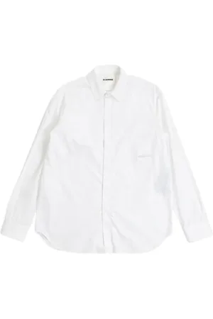 Jil Sander Skjorte, Herre, Hvid, 2XL, Bomuld, Hvid Bomuld Poplin Skjorte