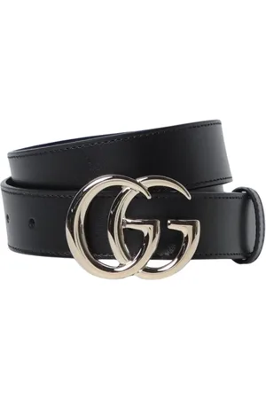 Gucci Tilbehør, Dame, Sort, 85 CM, Læder, Sort Læder Spænde Bælte