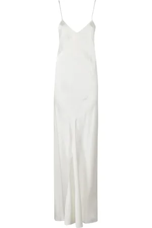 Herskind Kjole, Dame, Hvid, S, Satin, Ivory Satin V-Hals A-Line Kjole