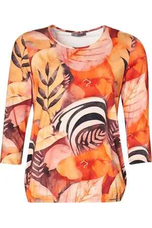 Elton Top, Dame, Flerfarvet, XL, Tyl, Abstrakt Print T-Shirt