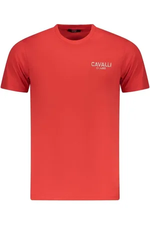 Roberto Cavalli Top, Herre, Rød, XL, T-shirt med ikonisk logo