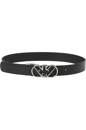 Emporio Armani Tilbehør, Dame, Sort, 75 CM, Læder, Ørnespænde Læderbælte