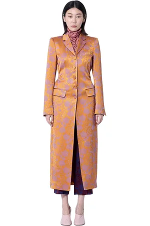 DRIES VAN NOTEN Frakke, Dame, , M, Uld, Blomstret Broderet Skræddersyet Frakke