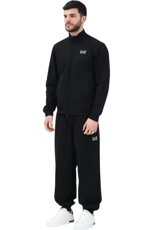 EA7 Sport, Herre, Sort, M, Bomuld, Sort herre tracksuit sæt forår sommer