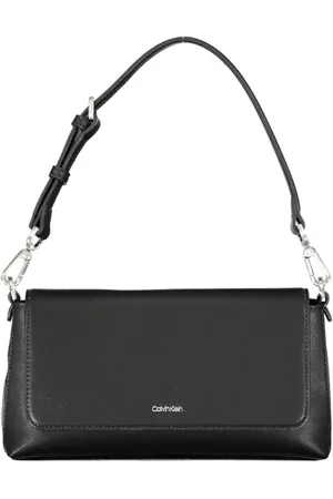 Calvin Klein Taske, Dame, Sort, ONE SIZE, Polyester, Sort Polyester Håndtaske med Aftageligt Håndtag