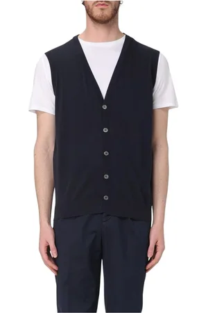 DRUMOHR Jakke, Herre, Blå, XL, Bomuld, Navy V-Neck Suit Vest