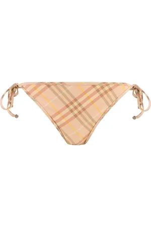 Burberry Badetøj, Dame, Lyserød, XS, Uld, Printet Hipster Bikini med Justerbare Stropper