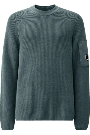 C.P. Company Strik, Herre, Blå, M, Bomuld, Blå Crew Neck Striktrøje