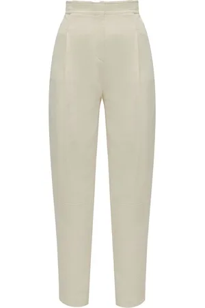 HUGO BOSS Bukser, Dame, , L, Bomuld, Offwhite Plisserede Bukser