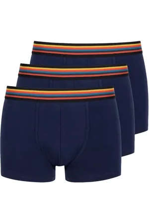 Paul Smith Undertøj, Herre, Blå, 2XL, Bomuld, 3-pak boxershorts med logo i linningen