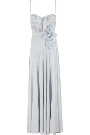 Elisabetta Franchi Kjole, Dame, Blå, M, Tyl, Himmelblå Jersey Lurex Kjole