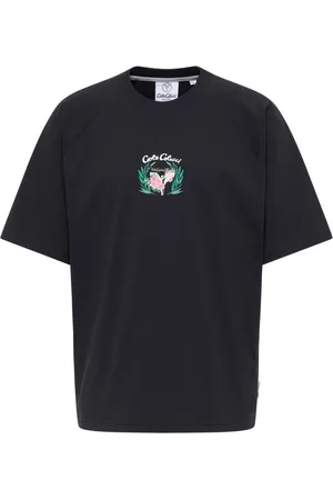 Carlo Colucci Top, Herre, Sort, L, Middelhavets Oversize Backprint T-Shirt