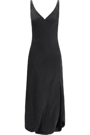 Alexander McQueen Kjole, Dame, Sort, M, Sprækket Finish Lang Kjole