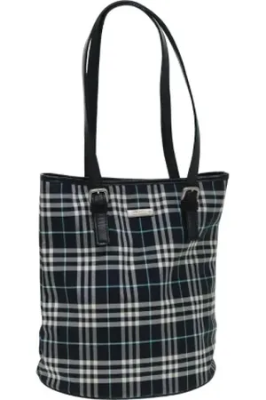 Burberry Pre-owned, Dame, Blå, ONE SIZE, Uld, Pre-owned nylon skuldertasker