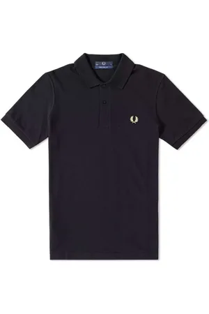 Fred Perry Top, Herre, Sort, 3XS, Hamp, Originalt ensfarvet polo sort & champagne