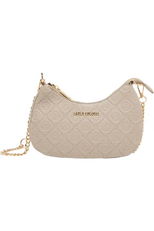 Carlo Colucci Taske, Dame, , ONE SIZE, Uld, Elegant Logo Præget Skuldertaske