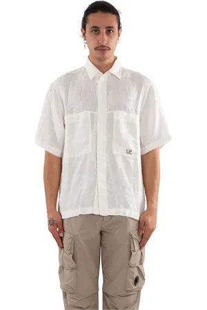 C.P. Company Skjorte, Herre, Hvid, XL, Linned, Boxy Linned Skjorte