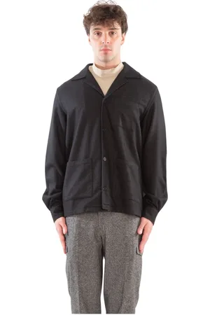 Biagio Santaniello Jakke, Herre, Sort, XL, Uld, Uldskjorte med lomme