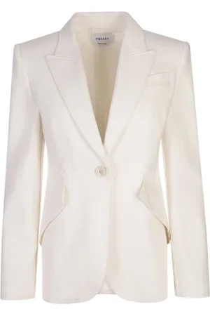 Alexander McQueen Jakke, Dame, Hvid, S, Bomuld, Hvid Bomuld Elastan Jeans