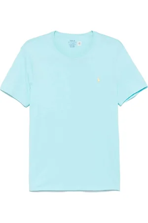 Ralph Lauren Top, Herre, Blå, XL, Bomuld, Klar Blå Crewneck T-shirt med Pony