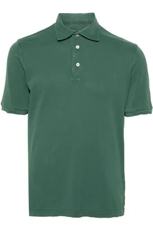 FEDELI Top, Herre, Grøn, M, Bomuld, Skovgrøn Polo Krave Sweater
