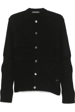 OUR LEGACY Strik, Herre, Sort, XL, Uld, Lakrids Cardigan til Stilfuldt Look