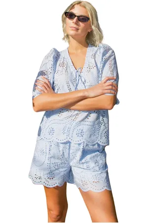 Crās Shorts, Dame, Blå, S, Bomuld, Broderede Breeze Shorts i Open Air