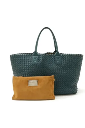 Bottega Veneta Pre-owned, Dame, Blå, ONE SIZE, Tyl, Pre-owned Laeder totes