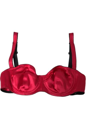 Dolce & Gabbana Undertøj, Dame, Rød, M, Bordeaux Silke Balconette BH Undertøj