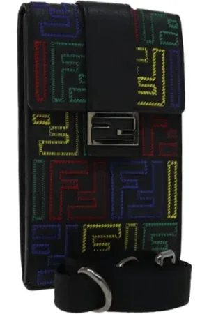 Fendi Pre-owned, Dame, Sort, ONE SIZE, Uld, Pre-owned Laeder pouches