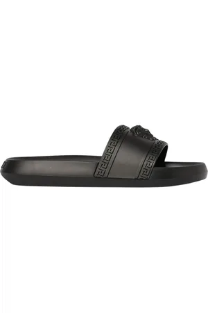 VERSACE Sko, Herre, Sort, 44 EU, Uld, Stilfulde sorte sommersandaler