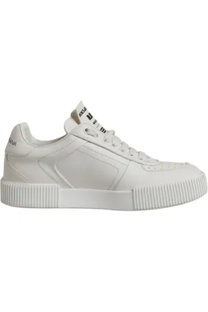 Dolce & Gabbana Sko, Dame, Hvid, 39 EU, Læder, Hvide Læder Lave Top Sneakers