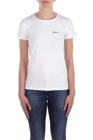 Barbour Top, Dame, Hvid, XL, Bomuld, Hvide T-shirts og Polos Logo Front