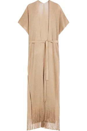 Max Mara Badetøj, Dame, , ONE SIZE, Lang strandvest med gylden glans