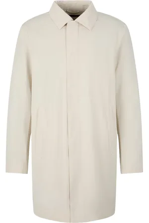 JOOP! Frakke, Herre, Hvid, 2XL, Nylon, Klassisk Stil Regnfrakke med Skjult Lukning