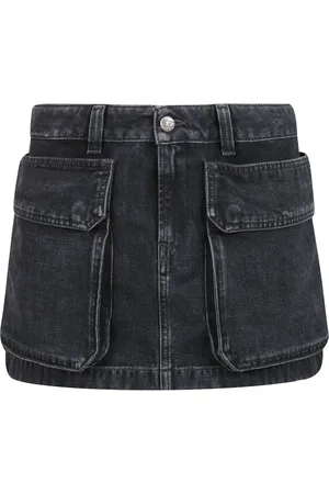 Diesel Nederdel, Dame, Sort, W27, Denim, Denim cargo mininederdel med lommer
