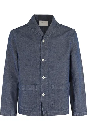 TELA Jakke, Herre, Blå, M, Denim, Denim Arbejdsjakke Blå Boxet Pasform