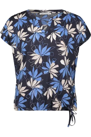 Betty & Co Bluser & Skjorter, Dame, Blå, 2XL, Casual skjorte med snøre