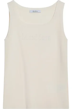 Max Mara Top, Dame, Hvid, M, Ren Tank Top i Klassisk Stil